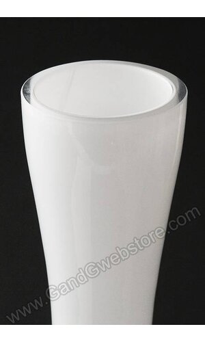 2.25" X 4.5" X 15.75" SKYLINE GLASS VASE WHITE