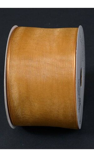 2.5" X 25YDS WIRED SHEER ENCORE RIBBON GOLD #40