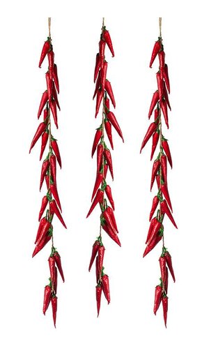 22" CHILIES W/STRING RED PKG/3