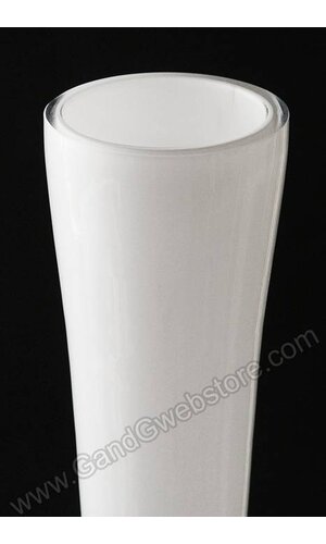 2" X 5.25" X 23.75" SKYLINE GLASS VASE WHITE