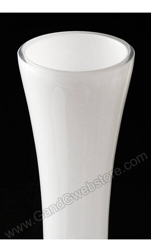 2.25" X 19.75" SKYLINE GLASS VASE WHITE