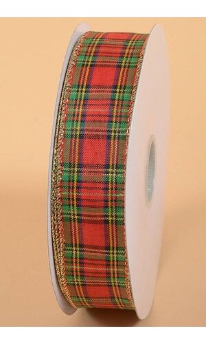 1.5" X 50YDS FESTIVAL WIRED RIBBON RED/GOLD