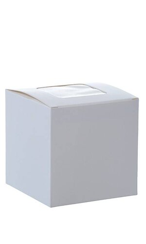 3.5" SQUARE BOX W/WINDOW WHITE PKG/12