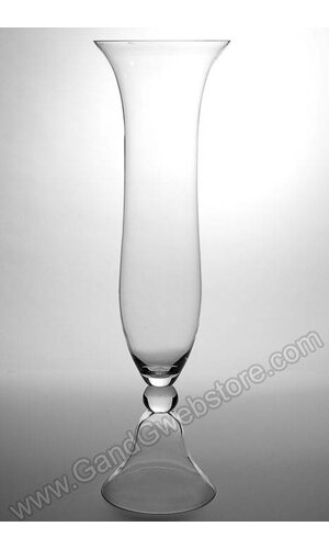 21.5" FLAT TOP GLASS VASE CRYSTAL CLEAR