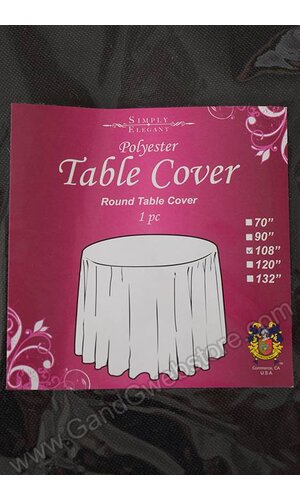 108" ROUND POLYESTER TABLE COVER BLACK