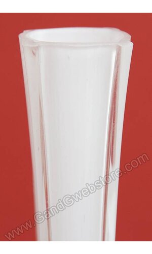 20" EIFFEL TOWER GLASS VASE WHITE