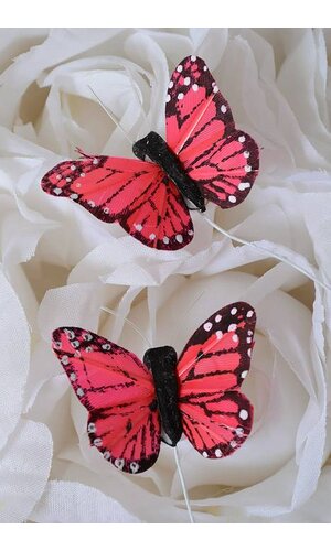 1" MINI BUTTERFLY CORAL/RED PKG/12