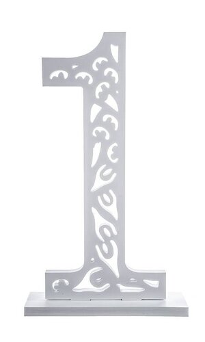 19.5" CARVED NUMBER "1" WHITE