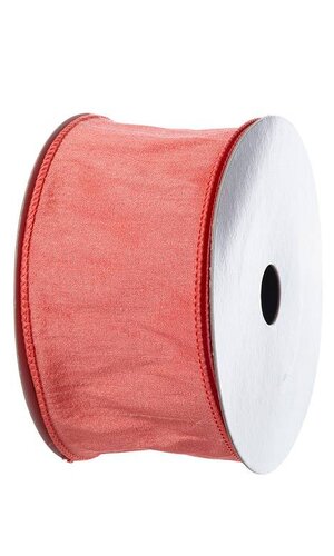 2.5" X 10YDS WIRED EMELIA SATIN CORAL