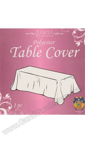 132" ROUND POLYESTER TABLE COVER WHITE