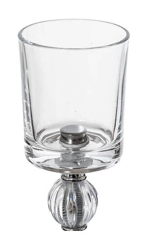 13.5" GLASS CANDLE HOLDER CLEAR