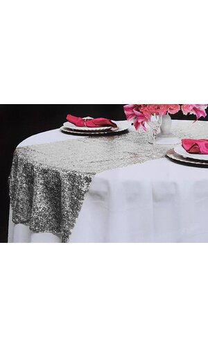 14" X 108" SEQUIN TABLE RUNNER SILVER