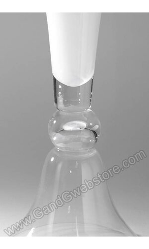9" X 24" CLARINET GLASS VASE WHITE/CLEAR