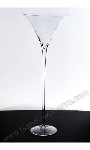 14" X 36" RITZ GLASS VASE CLEAR