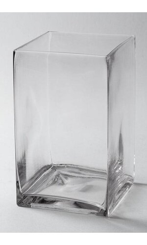 6" X 6" X 10" GLASS SQUARE VASE CLEAR