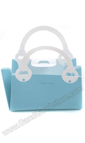 4" X 4" SMALL PLASTIC HANDBAG BOXES AQUA BLUE PKG/12