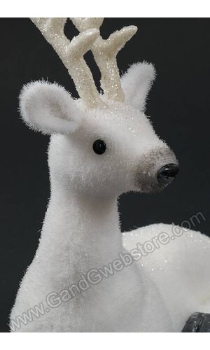 10" FROSTY LAYING DEER WHITE
