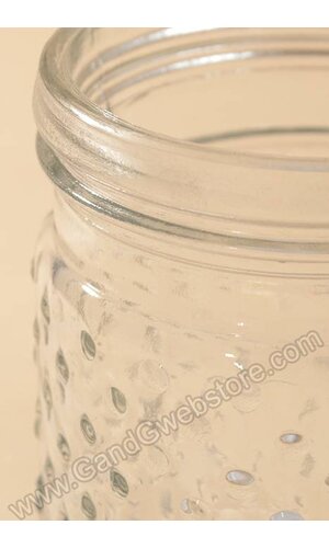 3.75" X 5" GLASS HOBNAIL JAR CLEAR