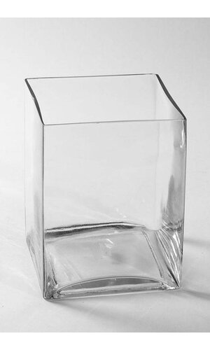 6" X 6" X 8" GLASS SQUARE VASE CLEAR