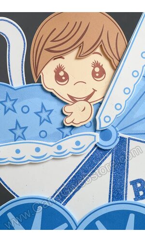 13" X 15.5" BABY SHOWER CARRIAGE FOAM SIGN BLUE