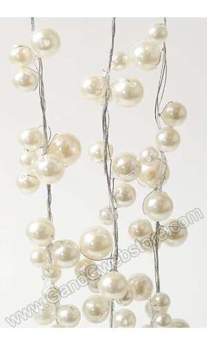 39" HANGING STEM W/PEARL BEADS SILVER