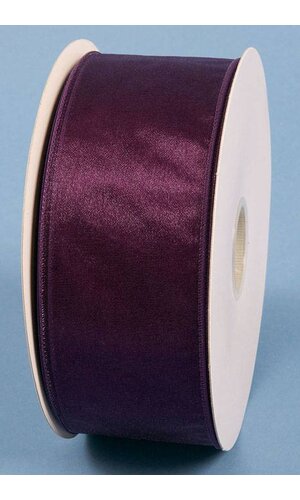 2.5" X 50YDS WIRED SHEER SPRING RIBBON EGGPLANT