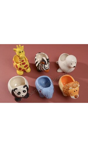 4"-5" BABY ZOO ASSORTED PLANTERS SET/6