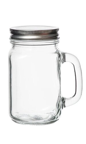 5.25" WIDE MOUTH JAR W/HANDLE CLEAR
