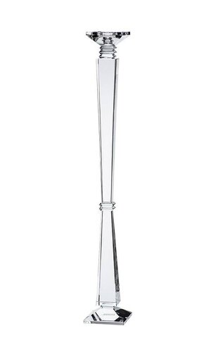 27.5" CRYSTAL SINGLE CANDLE HOLDER CLEAR