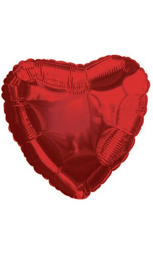 18" HEART FOIL BALLOON METALLIC RED PKG/10