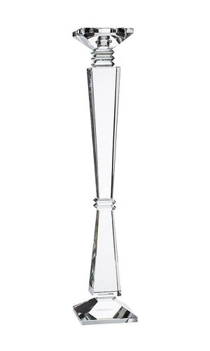 19.5" CRYSTAL SINGLE CANDLE HOLDER CLEAR