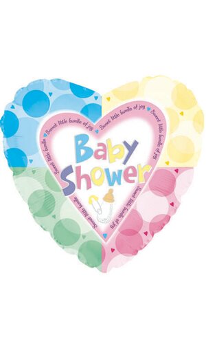 18" FOIL BABY SHOWER HEART BALLOON PKG/10