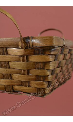 11" X 7" X 3.5" RECTANGULAR STAINED BAMBOO BASKET BROWN