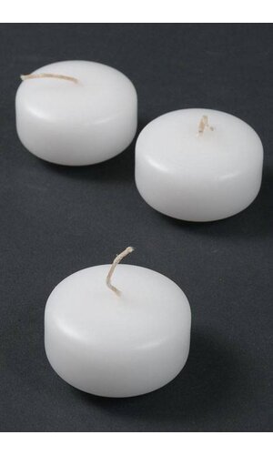 1.75" FLOATING CANDLE DISC WHITE PKG/72