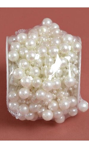 14MM X 30YDS PEARL GARLAND IVORY