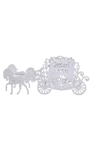 27.5" X 10" X 12" CARVED CARRIAGE WHITE