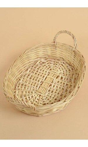 19" X 13.5" OVAL WICKER TRAY W/HANDLES NATURAL