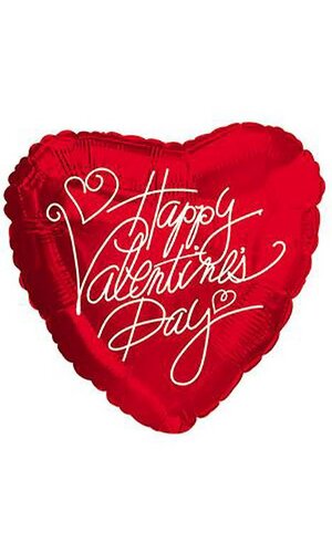 4.5" Happy Valentine's Day HAND WRITTEN(PKG/25) RED