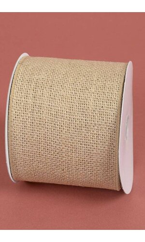 4" X 10YDS WIRED BURLAP RIBBON NATURAL