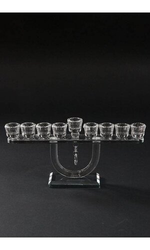 12.5" X 6.25" CRYSTAL 9-LITE CANDLE HOLDER CLEAR