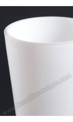 6" X 29.5" CELEBRATION GLASS VASE WHITE