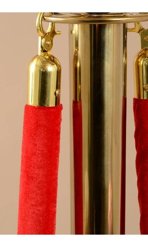 38.5" STANCHION SET POST/ROPE GOLD/RED