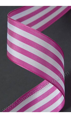 1.5" X 10YDS WIRED TUTI FRUITI STRIPES RIBBON ORCHID/WHITE