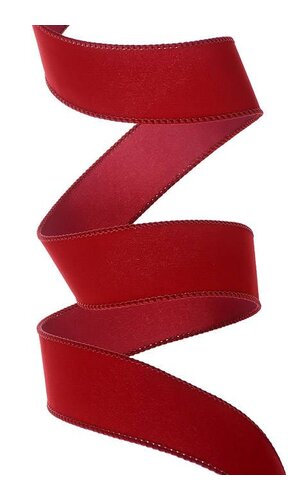 1.5" X 50YDS VELVET WIRED RIBBON HOLIDAY RED
