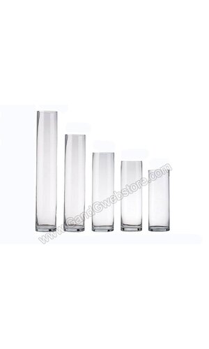 8" X 40" CYLINDER GLASS VASE CRYSTAL CLEAR CS/4