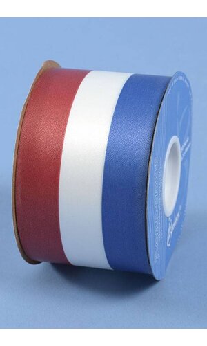 2.5" X 50YDS TRI COLOR RIBBON RED/WHITE/BLUE