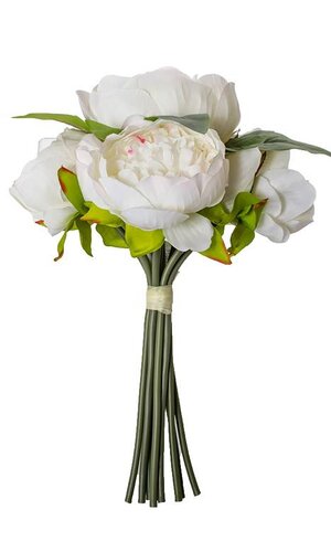 12" PEONY BOUQUET WHITE/PINK