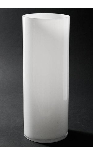6" X 16" CYLINDER GLASS VASE WHITE
