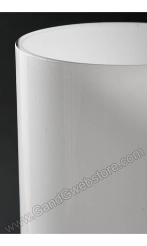 6" X 16" CYLINDER GLASS VASE WHITE