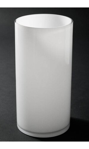5" X 10" CYLINDER GLASS VASE WHITE